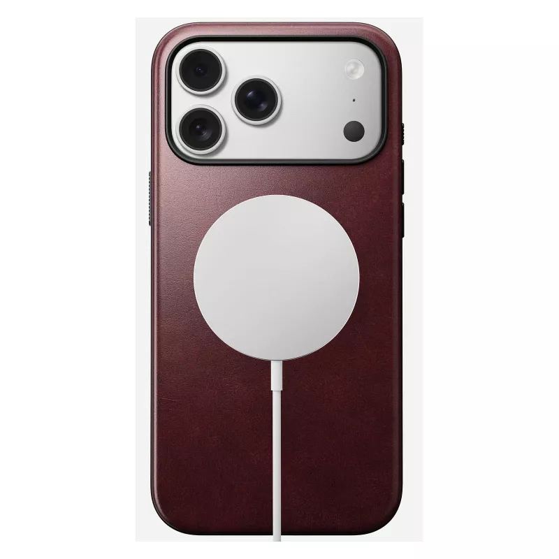 Leren hoesje Nomad Modern voor iPhone 17 Pro Max (6,9 inch) – bordeaux, leer+TPU+PC