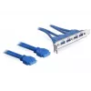 DeLOCK slotbeugel USB3.0 pin header 19 pin 2 x internal > 4 x USB3.0-A bus external - slotbeugel (82974)