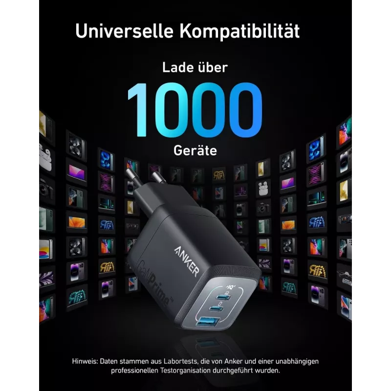 Indoor USB-snellader Anker Prime A2669313 – 67 W, 1×USB-A, 2×USB-C, zwart