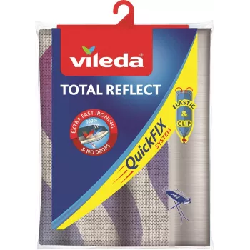 Strijkplankhoes VILEDA Total Reflect blauw grijs wit voor strijkplanken 1300 x 450 mm