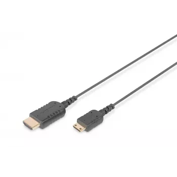 DIGITUS HDMI High Speed Connection Cable - HDMI-kabel - HDMI mannelijk naar 19 pin mini HDMI Type-C mannelijk - 2,0 m - dubbele isolatie - zwart - gevormd