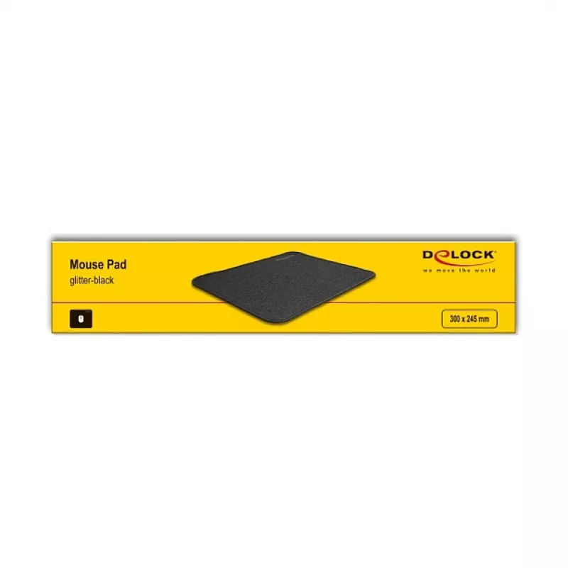 Muispad DeLOCK glitter-zwart 300x245mm rubber antislip