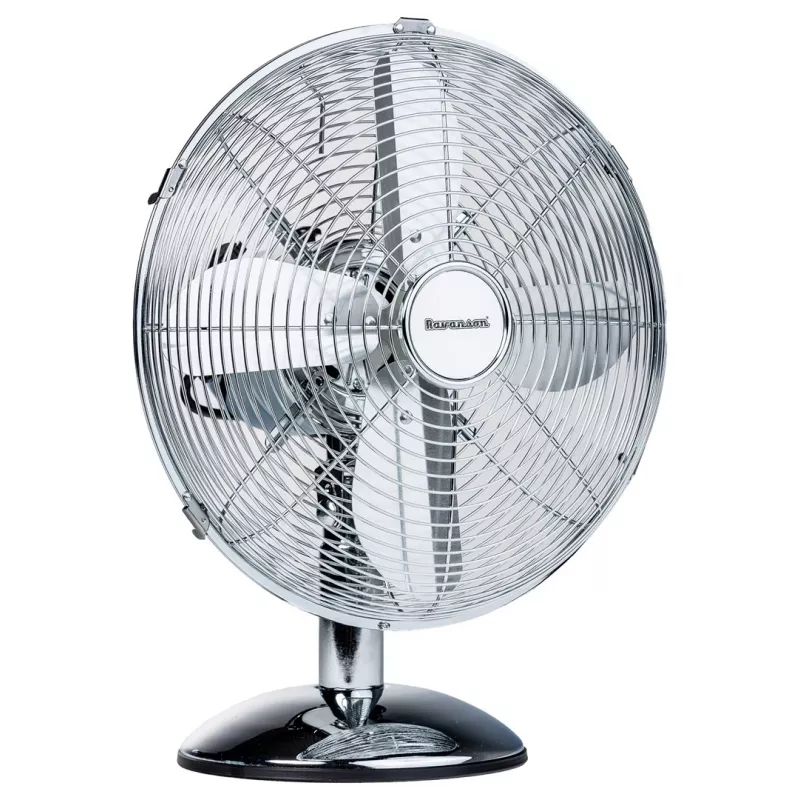 Tafelventilator Ravanson WT-7033N inox, 33,5 cm diameter, 35 W, 3 snelheden, 90° oscillatie, metalen behuizing