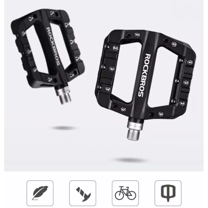 Rockbros 2017-12CBK nylon fietspedalen set - zwart