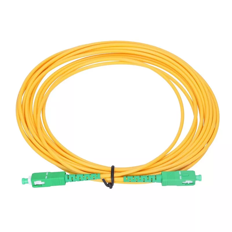 Extralink SC/APC-SC/APC patchkabel, LSOH, singlemode, simplex, G.657A2, 3 mm, 15 m, geel