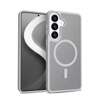 Crong Hybrid Matte Magnetic-hoesje voor Samsung Galaxy S26 — TPU + PC, grijs