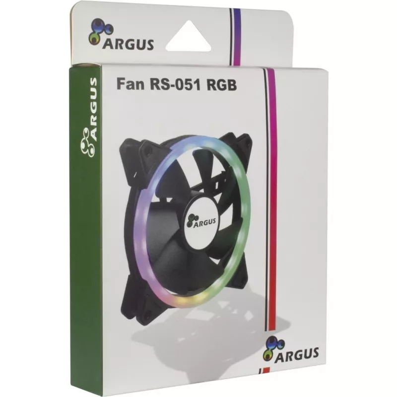 INTER-TECH Argus RS-051 RGB 120 mm behuizingsventilator, 900 tpm, zwart