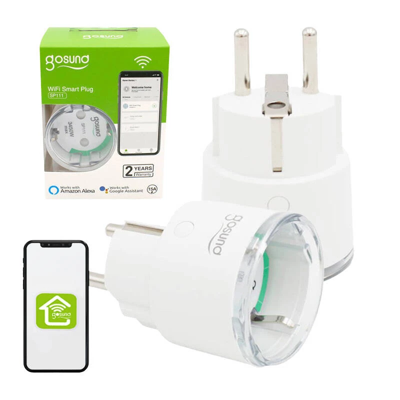 Smart stopcontact WiFi Gosund SP111 3680W 16A, Tuya 2-pack