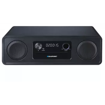 Micro-hifi-systeem BLAUPUNKT MS20BK — CD/MP3/WMA, Bluetooth 5.0, FM, USB, microSD, 2×20W RMS, AUX, RCA, LED-display, 100–240V, zwart