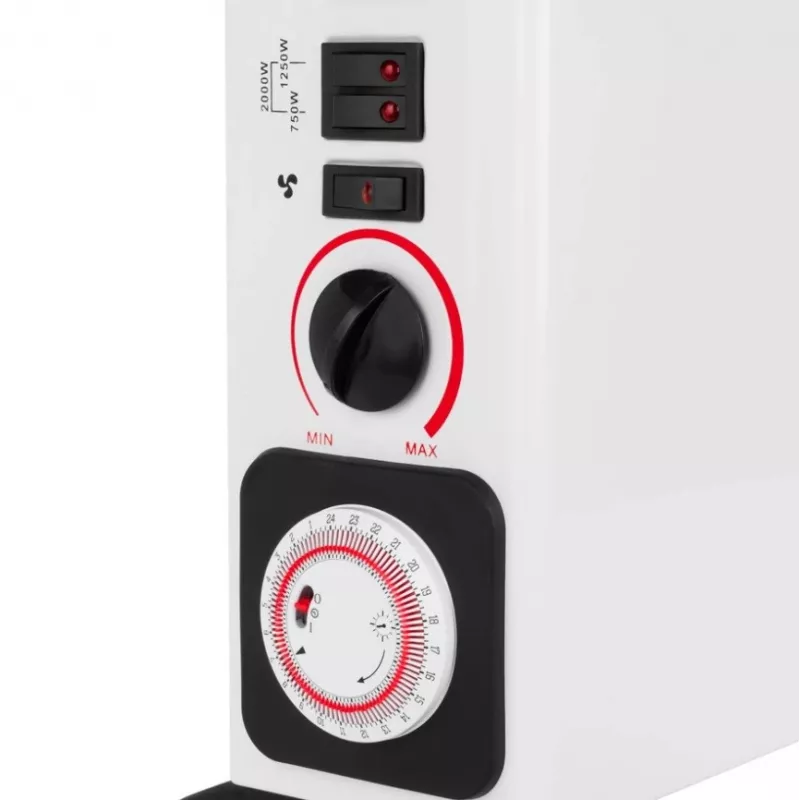 Convector elektrische verwarming NOVEEN CH-6000 TIMER TURBO FAN 2000W 3 vermogensstanden wand-/vloermontage wit