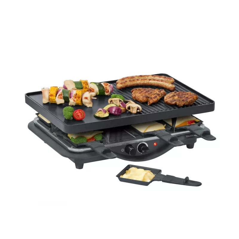 Steba RC 28 gietijzeren raclettegrill, 1400 W, 8 pannetjes, zwart