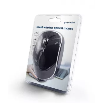 Muis USB OPTICAL WRL zwart/SILENT MUSW-4BS-01 GEMBIRD