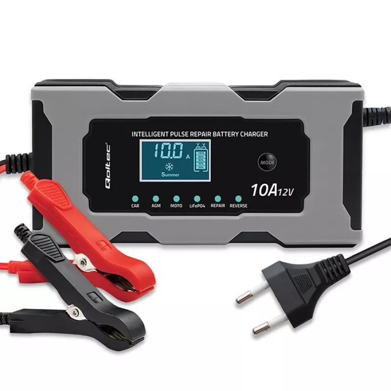Oplader QOLTEC 52493 12V 10A met reparatiefunctie voor AGM-accu's