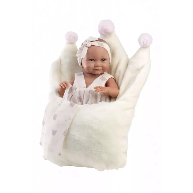 Vinyl babypop 40 cm van Llorens met realistische kenmerken en zachte lichaam