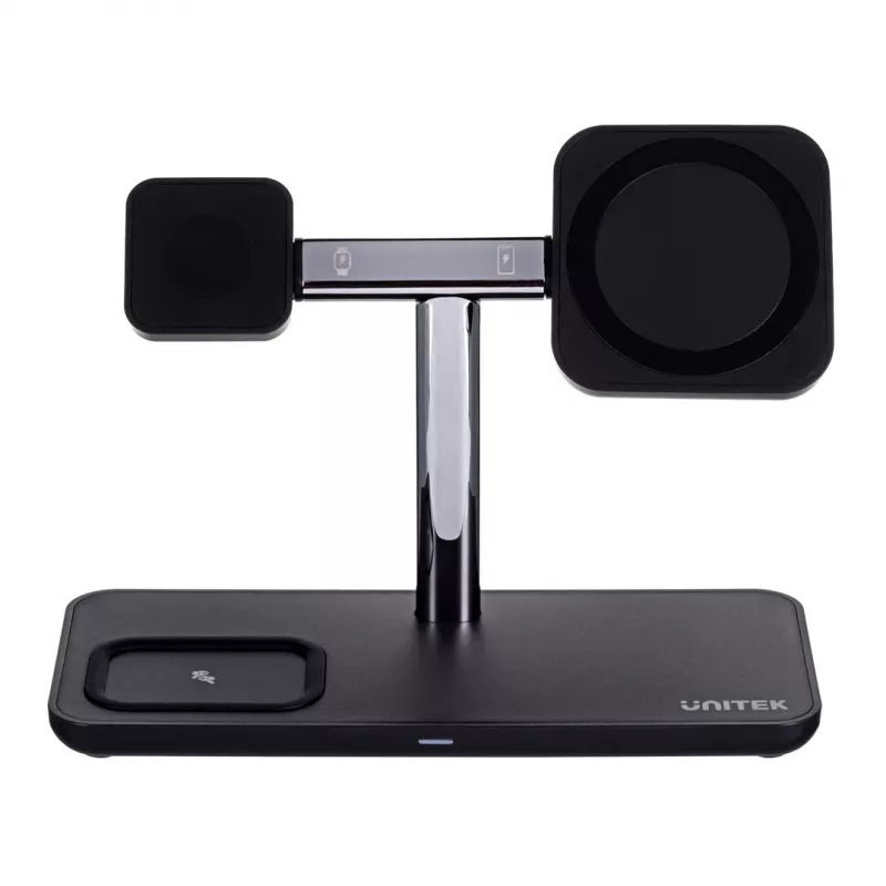 Vrijstaand oplaadstation UNITEK P1212A 15 W draadloos ABS zwart zilver