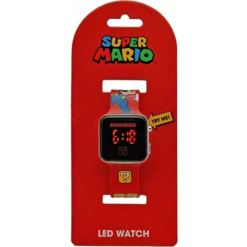 Kids Euroswan polshorloge LED Super Mario rood digitaal kinderhorloge met LED-display