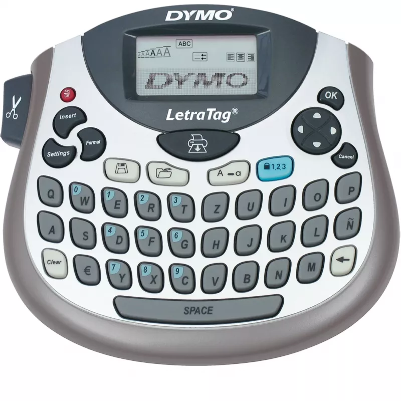Labelprinter Dymo LetraTag LT-100T met QWERTZ-toetsenbord, draagbare thermische labelprinter