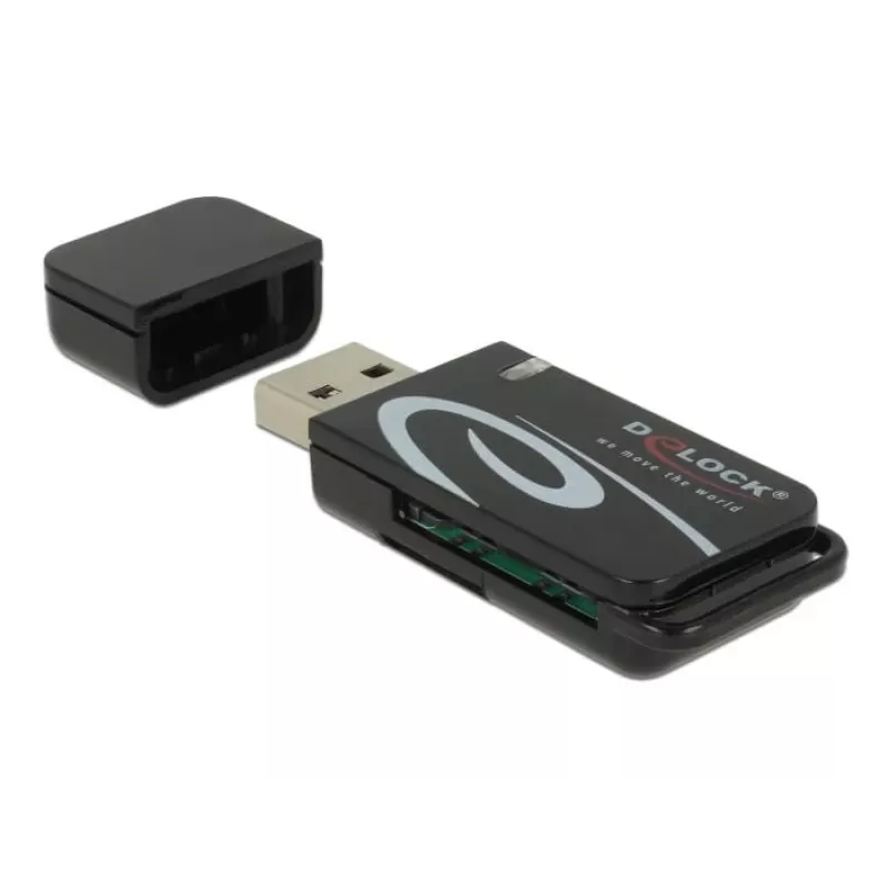 Kaartlezer DeLOCK Mini USB 2.0 met SD- en micro-SD-slot