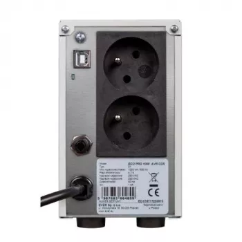 EVER ECO Pro 1000 AVR CDS - UPS - AC 230 V - 650 Watt - 1000 VA 5 Ah - USB - uitgangsstopcontacten: 2 - wit