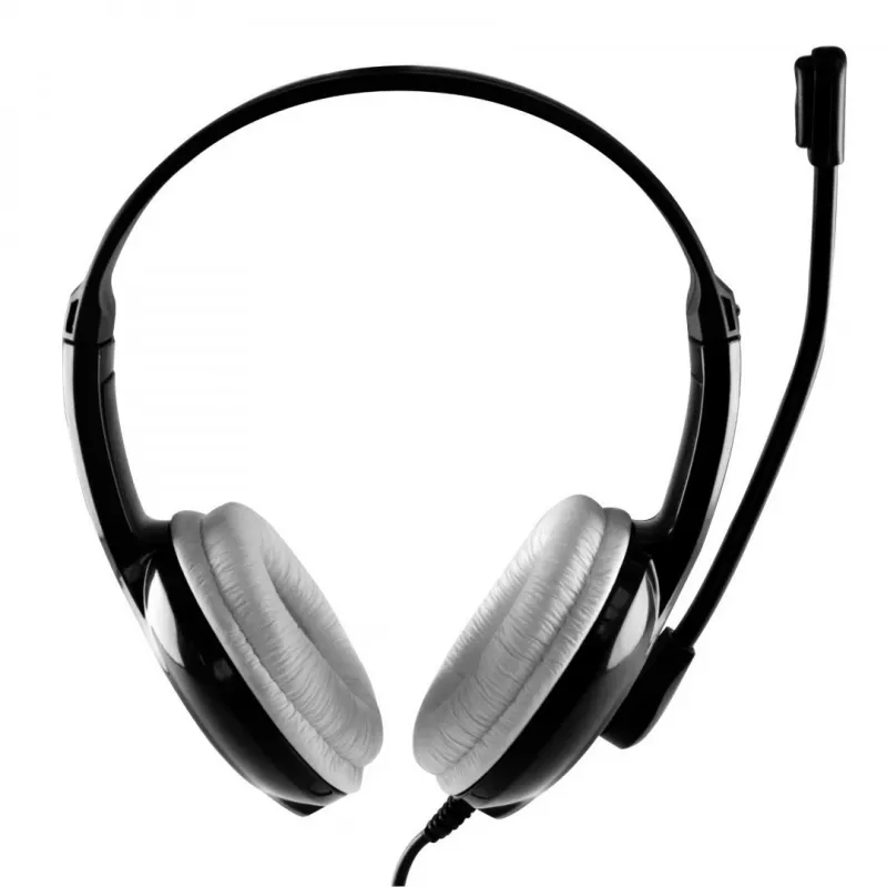 Hoofdtelefoon MEDIA-TECH MT3573 bedraad binaural opvouwbaar met beugelmicrofoon, 1,9-m-kabel, USB, zwart