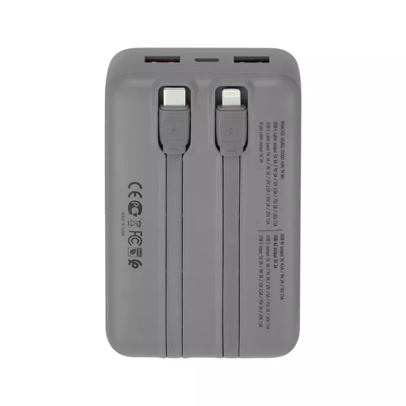Powerbank Rivacase VA2612 – 20000-mAh draagbare USB-oplader met meerdere USB-aansluitingen