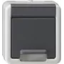 gira SCHUKO-stopcontact opbouw met klapdeksel en SafetyPlus, model 441430, grijs