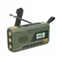Draagbare FM-radio MANTA RDI401G met zonnepaneel, dynamoslinger, 4000–4500 mAh accu, 5 V USB-uitgang, 3 W, zaklamp