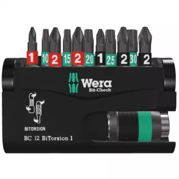 Schroevendraaier-bitset Wera Bit-Check 12 BiTorsion 1 SB