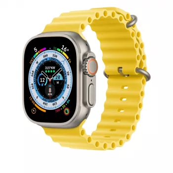 Band Apple MQED3ZM/A smartwatch-accessoire geel fluoroelastomeer