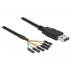 USB-kabel DeLOCK 1,8 m USB2.0-A/TTL 6-polig zwart