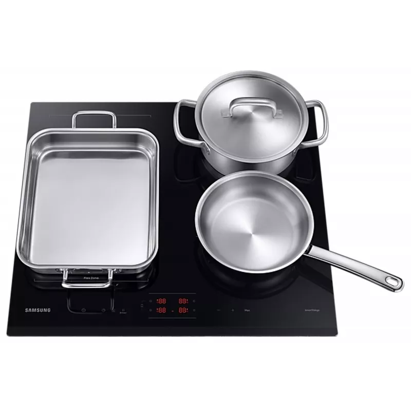 Samsung NZ64B5045GK/U2 inbouw-inductiekookplaat, 4 kookzones, Flex Zone, SmartThings Cooking, Auto Connectivity, 60 cm, zwart