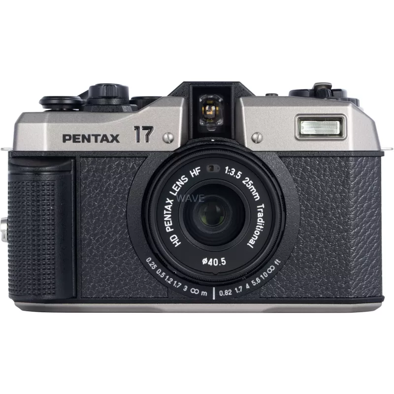 Pentax 17 filmcamera, zwart/zilver