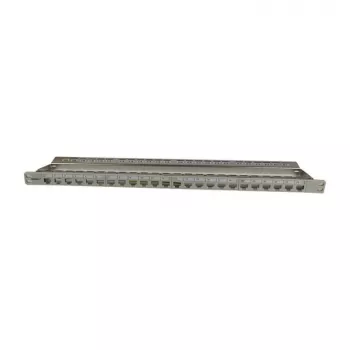 Keystone, moduledrager, 48,30cm (19) patchpanel voor 24xTP-modules, 0,5HE, lichtgrijs (S216333)