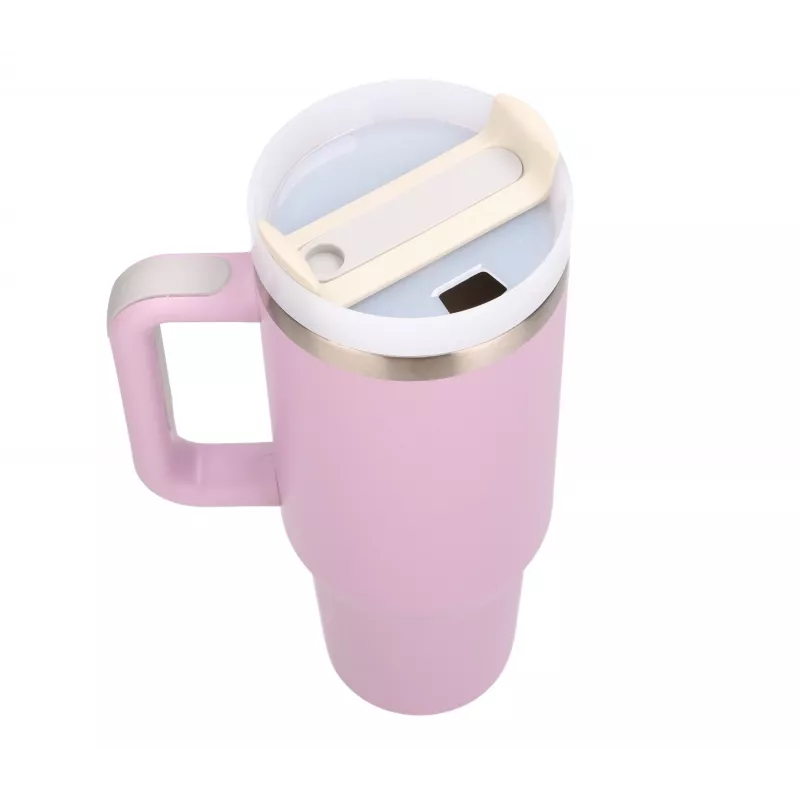 Extralink Black Forest Thermosbeker met rietje en handvat, 1200 ml, Powder Pink