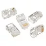 Modulaire stekker 8P8C voor vaste LAN-kabels CAT5, UTP, 10 stuks per zakje | Modulaire 8P8C RJ45-stekker, 30µ” verguld, 3-tands binnencontacten voor vaste LAN-kabels