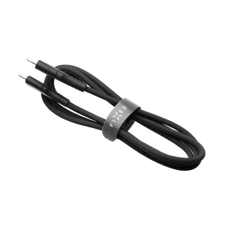 FIXED Liquid Silicone kabel USB-C/USB-C, 0,5m, 60W, zwart | Fixed