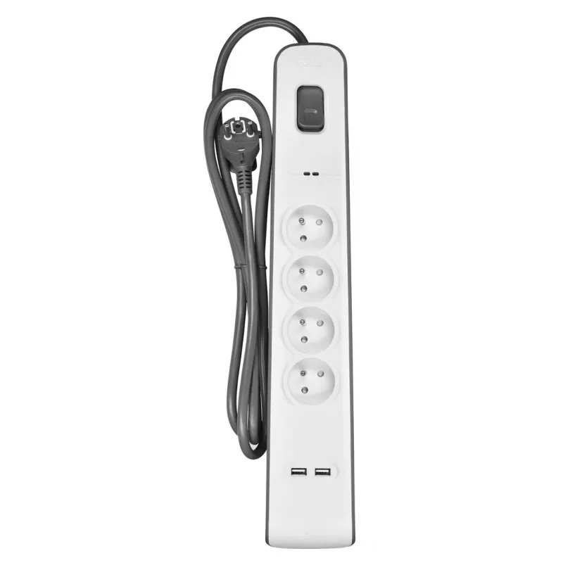 Overspanningsbeveiliging Belkin BSV401CA2M zwart wit 4 stopcontacten 2 m