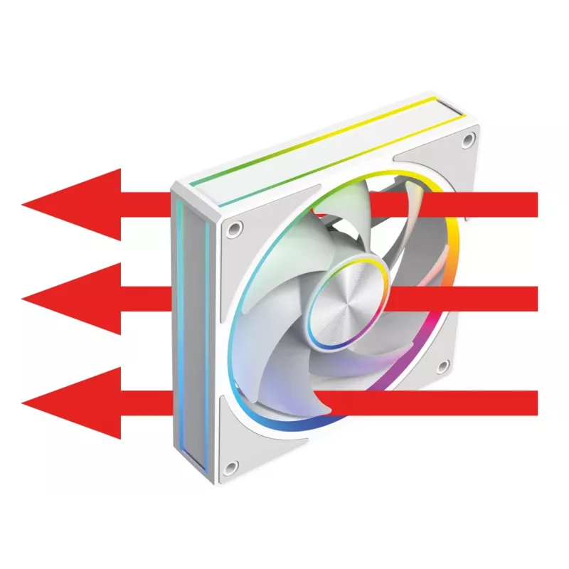 Behuizingsventilator MODECOM VOLCANO LOOP 120 ARGB wit – 120 mm, ARGB-verlichting, PWM-ondersteuning, 400–1400 t/min