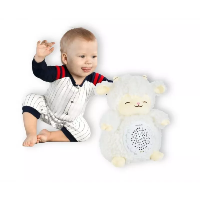 Pluchen projectorspeelgoed milly mally schaap projector pluchen dier model 5664 voor peuters — zacht nachtlampje