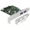 Delock PCI Express x4 kaart naar 2 x externe USB 3.1 Gen 2 Type-A aansluiting (90298)