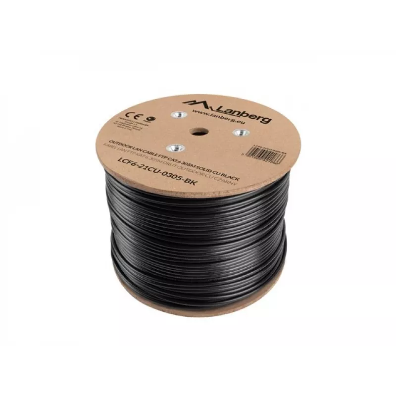 Lanberg LCF6-21CU-0305-BK netwerkkabel Zwart 305 m Cat6 F/UTP (FTP) buiten