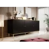 GLAMOUR dressoir 180x40x75,5 cm, zwart mat + goud