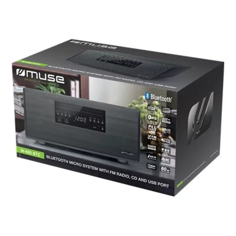 Muse | Bluetooth microsysteem | M-692 BTC | Ja | 2 x 30 W | Bluetooth | zwart | NFC-functies | draadloze verbinding