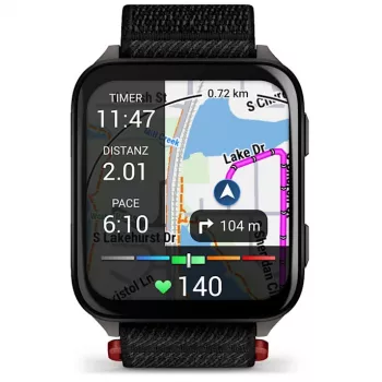 Smartwatch GARMIN Venu X1 – 2 inch AMOLED, GPS/GLONASS/Galileo, 5 ATM, 11 dagen accu, zwarte siliconenband