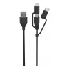 Ansmann kabel USB naar 3in1 120cm zwart Micro-USB B