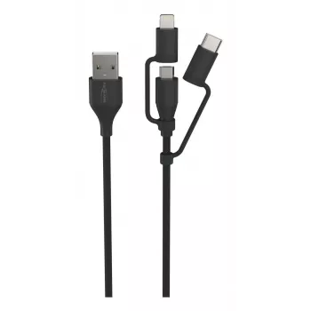 Ansmann kabel USB naar 3in1 120cm zwart Micro-USB B