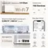 Mesh-systeem MERCUSYS Halo H27BE dual-band Wi‑Fi 6, 2-pack, 3x LAN, 3568 Mbit/s, interne antennes, wit