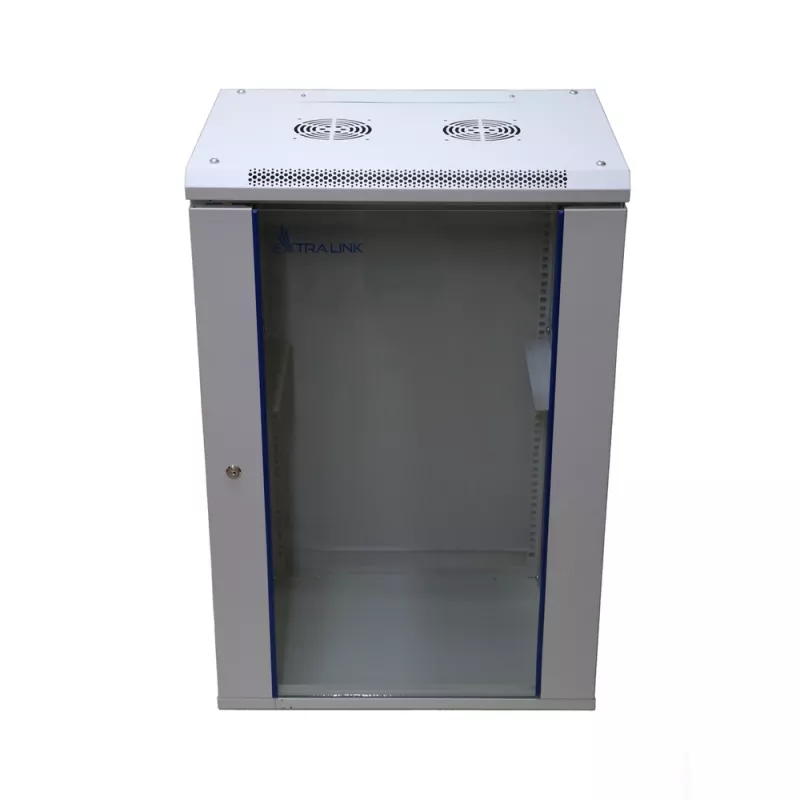 Wandmontage-kast Extralink rackmount-behuizing 18U 600x600 grijs sleutelslot
