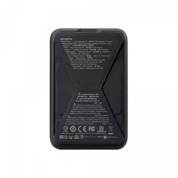 ADATA PR100-12BK powerbank Lithium-Polymer (LiPo) 10000 mAh draadloos laden zwart