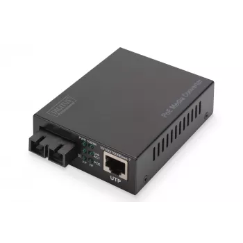 Digitus Gigabit PoE mediaconverter, RJ45 / SC, SM, PSE